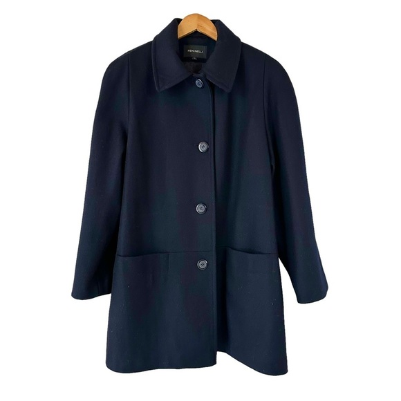 Stunning Oversized Relaxed Wool Overcoat Coat Deep Navy - Picture 7 of 13